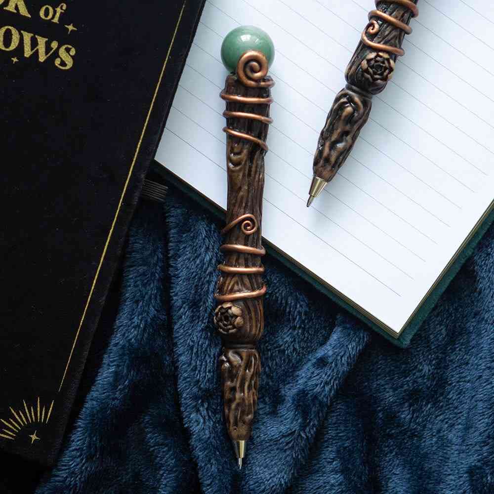 Something Different - Abundance Green Aventurine Crystal Wand Pen - Multicolours